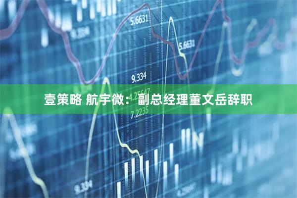 壹策略 航宇微：副总经理董文岳辞职