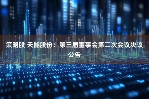 策略股 天能股份：第三届董事会第二次会议决议公告