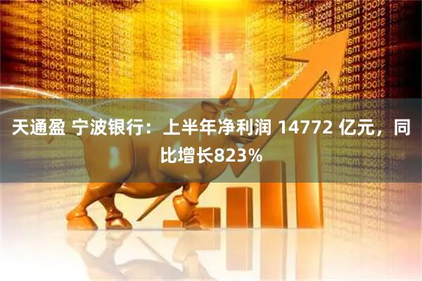 天通盈 宁波银行:上半年净利润 14772 亿元,同比增长823%
